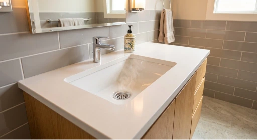 Drain with signs of buildup that may cause sewer odors