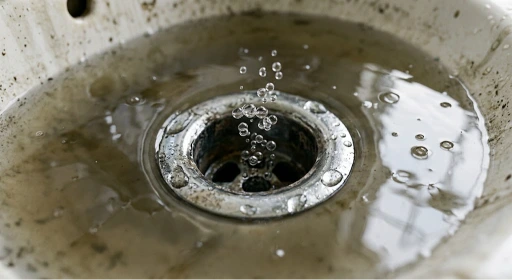 Gurgling sounds from a partially blocked drain line